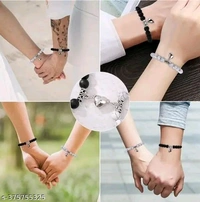 Bracelet Gifts Heart Shape Alloy Magnet Wristband Stone Beade II Couple Bracelet II Bracelet for Boys