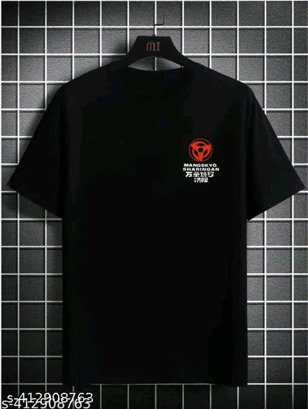 Comfy T-shirt Anime Black t-shirts with Back Print Design men's cotton oversize T shirt Best Seller - S