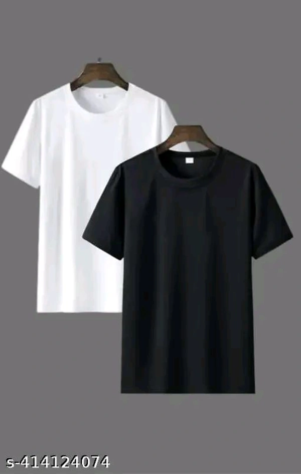 Men Tshirt Black And White (Pack Of 2) - L