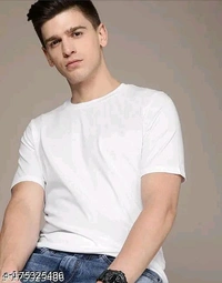 Fancy Latest Men Polyester Tshirts - M, White