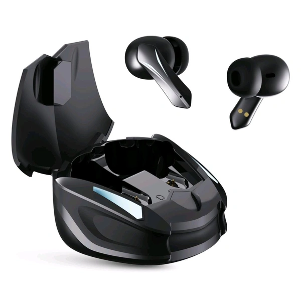 Riviera R010 Gaming TWS Earbuds, with 12 Hours Music Playtime, Bluetooth 5.0, Environmental Noise Cancellation, Type-C Fast Charging, 10mm Bass Drivers, IPX4 Sweat & Waterproof(Black)