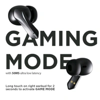 Riviera R010 Gaming TWS Earbuds, with 12 Hours Music Playtime, Bluetooth 5.0, Environmental Noise Cancellation, Type-C Fast Charging, 10mm Bass Drivers, IPX4 Sweat & Waterproof(Black)