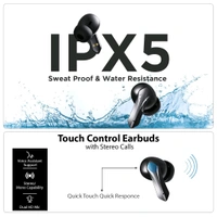 Riviera R010 Gaming TWS Earbuds, with 12 Hours Music Playtime, Bluetooth 5.0, Environmental Noise Cancellation, Type-C Fast Charging, 10mm Bass Drivers, IPX4 Sweat & Waterproof(Black)
