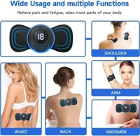 LIMESHOT Wireless Body Massager Machine for Pain Relief | 8 Mode & 19 Strength Level EMS Mini Massager | Butterfly Massager Electric Massagers