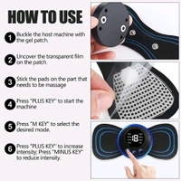 LIMESHOT Wireless Body Massager Machine for Pain Relief | 8 Mode & 19 Strength Level EMS Mini Massager | Butterfly Massager Electric Massagers