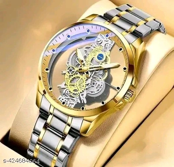 MTSH Transparent Body Analog Premium Watch  - Gold