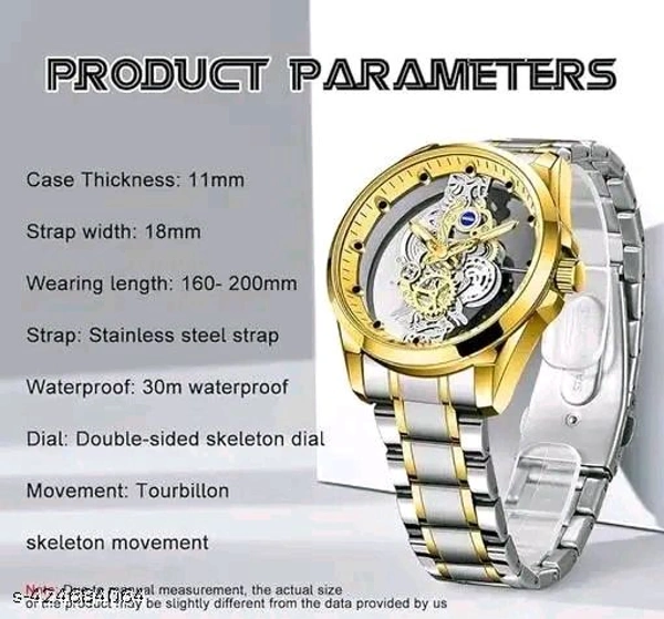 MTSH Transparent Body Analog Premium Watch  - Gold