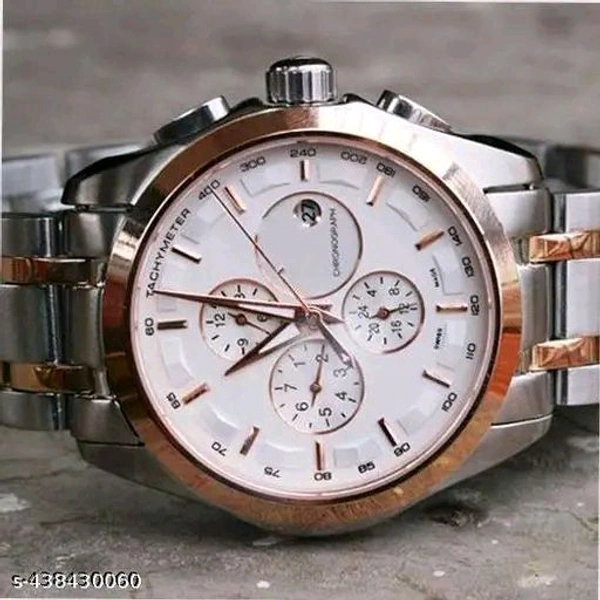 Metal Belt Date Analog Premium Watch ⌚ - Silver