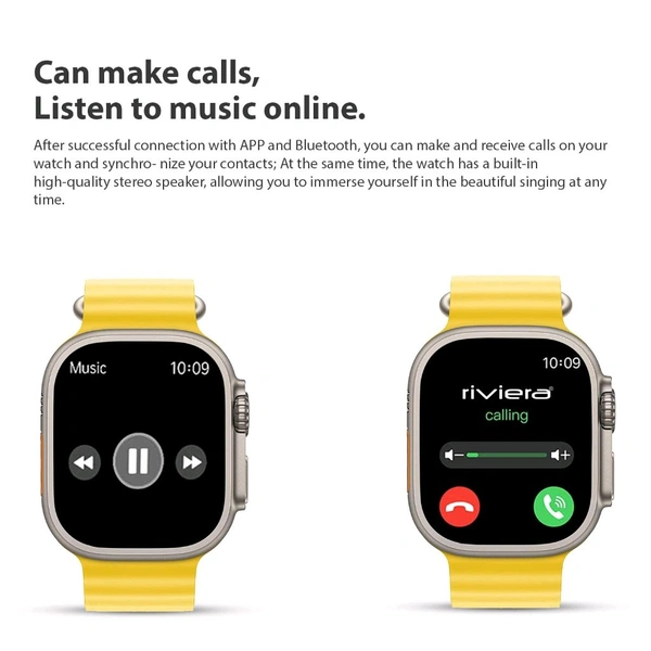 Riviera RSW-005 Bluetooth Calling SmartWatch 1.85 - Yellow