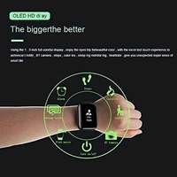 ID116 Smart Fitness Watch with Heart Rate, Sleep & Pedometer Monitoring, Feature-Rich Activity Tracker - Black