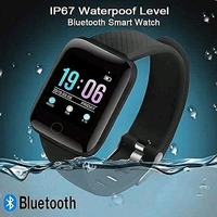 ID116 Smart Fitness Watch with Heart Rate, Sleep & Pedometer Monitoring, Feature-Rich Activity Tracker - Black