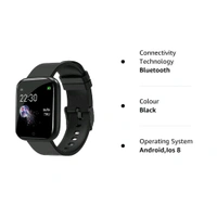 ID116 Smart Fitness Watch with Heart Rate, Sleep & Pedometer Monitoring, Feature-Rich Activity Tracker - Black