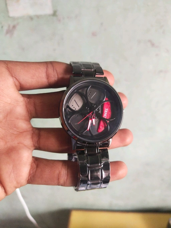 RED GYRO WATCH  - Red, Fully Adjustable