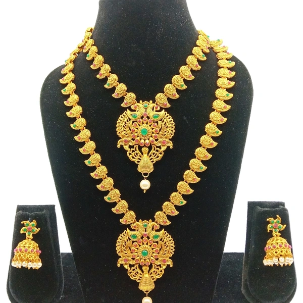 Necklace Jwelery - Beautiful Swan Design   South Indian Necklace SetProduct code - RM-46446Base Metal: Alloy.
Plating: 