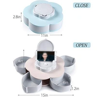 Flower Shape Candy Multi Purpose Box With Mobile Holder #HE099 - A unique petal shape makes your afternoon tea more artistic, allow you to enjoy life while enjoying , 1.100% Safe Food Grade PP Plastic, Close Size: Diameter X height 11 Inch X 2.75 Inch, open size: Dia, HEmal