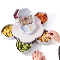 Flower Shape Candy Multi Purpose Box With Mobile Holder #HE099 - A unique petal shape makes your afternoon tea more artistic, allow you to enjoy life while enjoying , 1.100% Safe Food Grade PP Plastic, Close Size: Diameter X height 11 Inch X 2.75 Inch, open size: Dia, HEmal