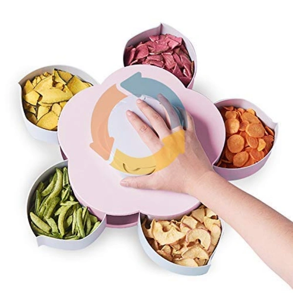 Flower Shape Candy Multi Purpose Box With Mobile Holder #HE099 - A unique petal shape makes your afternoon tea more artistic, allow you to enjoy life while enjoying , 1.100% Safe Food Grade PP Plastic, Close Size: Diameter X height 11 Inch X 2.75 Inch, open size: Dia, HEmal