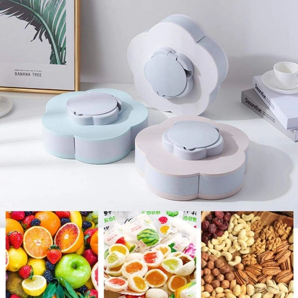 Flower Shape Candy Multi Purpose Box With Mobile Holder #HE099 - A unique petal shape makes your afternoon tea more artistic, allow you to enjoy life while enjoying , 1.100% Safe Food Grade PP Plastic, Close Size: Diameter X height 11 Inch X 2.75 Inch, open size: Dia, HEmal