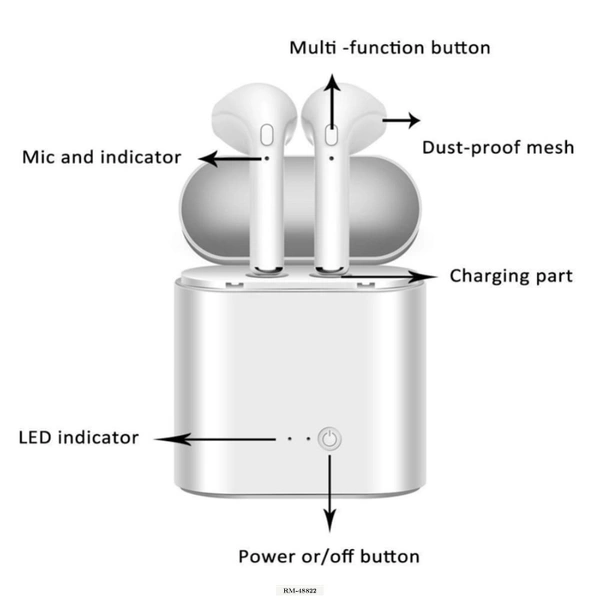 Wireless booth Earphone - Wireless Bluetooth EarphoneProduct code - RM-36891Headphone Type: True Wireless
Inline Remote: Yes
C, white, rmal