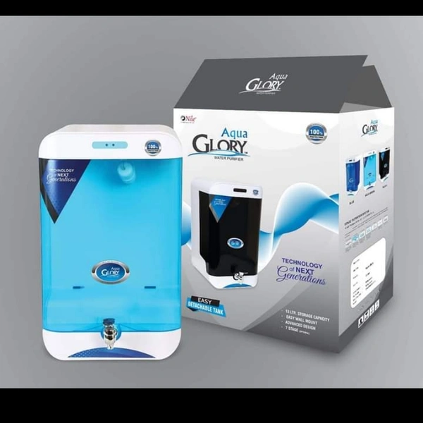 Aqua Glory RO+UV Water Purifier - Blue Green Black, Aquaglory water Purifier best look Transparent water, NPENT