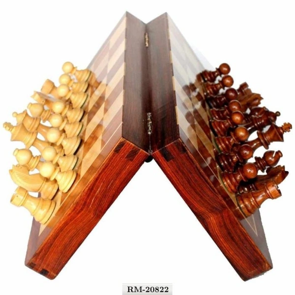 Folding wooden Chess Game , Desi Carigar - Desi Karigar Collectible Folding Wooden Chess Game Board Set 8 inches with Magnetic Crafted PiecesPr, rmal
