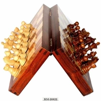 Folding wooden Chess Game , Desi Carigar - Desi Karigar Collectible Folding Wooden Chess Game Board Set 8 inches with Magnetic Crafted PiecesPr, rmal