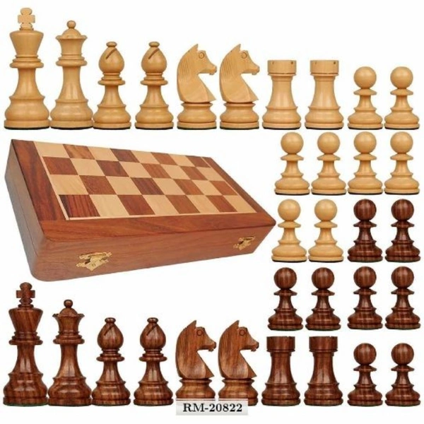 Folding wooden Chess Game , Desi Carigar - Desi Karigar Collectible Folding Wooden Chess Game Board Set 8 inches with Magnetic Crafted PiecesPr, rmal