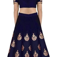 Self Ditched Semi Lehnga Choli Embroidery - Ramcrupa Creation Women's Self Design embroidered silk Semi Stitched Lehenga CholiWithin 7-11 busine, GLML
