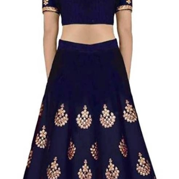 Self Ditched Semi Lehnga Choli Embroidery - Ramcrupa Creation Women's Self Design embroidered silk Semi Stitched Lehenga CholiWithin 7-11 busine, GLML
