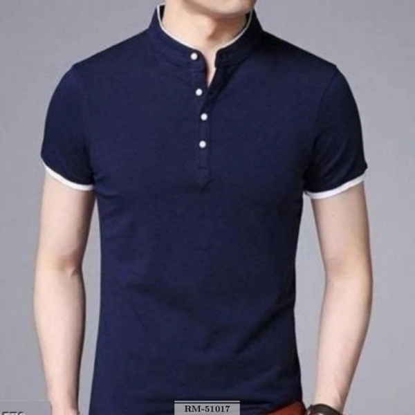 V- T Shirts Men - Navy Blue, RMAL