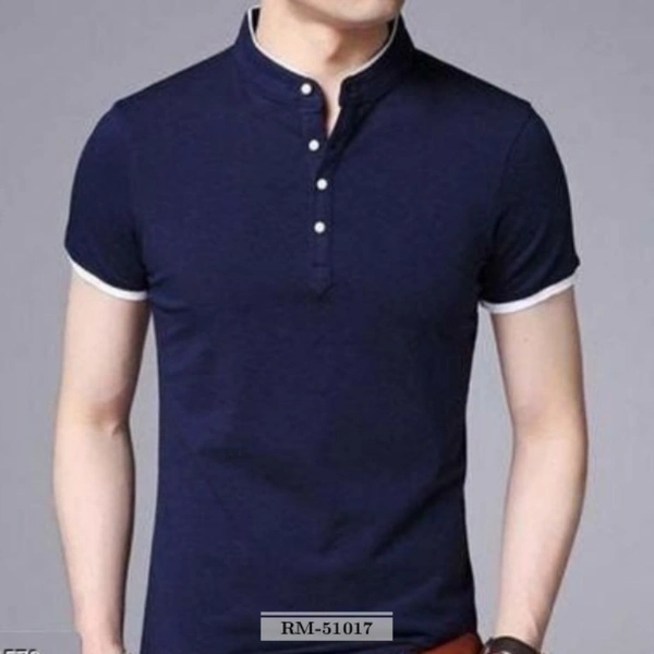 V- T Shirts Men - Navy Blue, RMAL