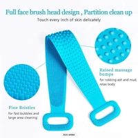 Slicon Boady Back Scruber, Dubble Side Bathing Brush Clean Massage,Belt For Shower - Free, Multi color, RMAL GMAL