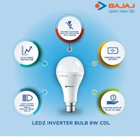 Bajaj Charging White Inverter Lamp Blub 9Wat  - white, JAElEC