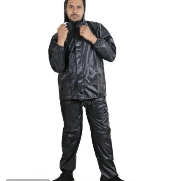 Men's Black Raincoat Top & Bottom Sute - GMAIL