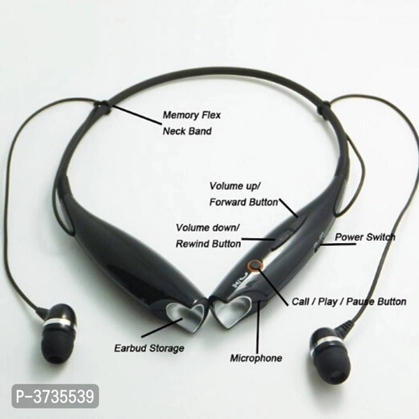 Neck Stero Bluetooth Headphones - Black, GMAIL