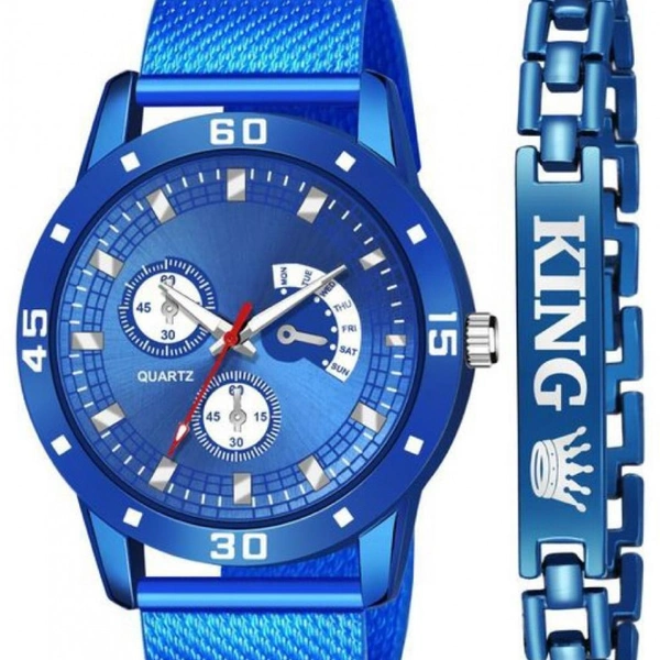 Stylish Braclet Attractive Analog Watch Combo - Brown Blue Black, RMAL, 5 days return exchange