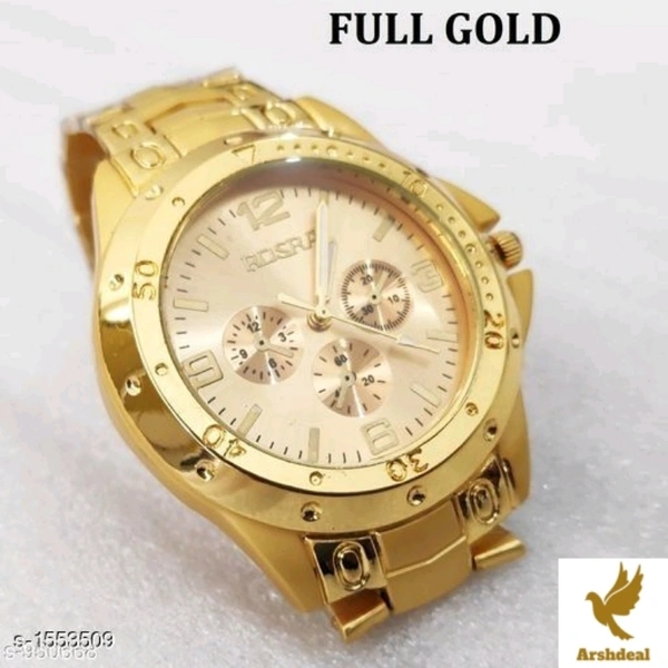 Trendy Men's Anlog Watch Golden Colors - Arshdeal Meramal, Free size, Golden