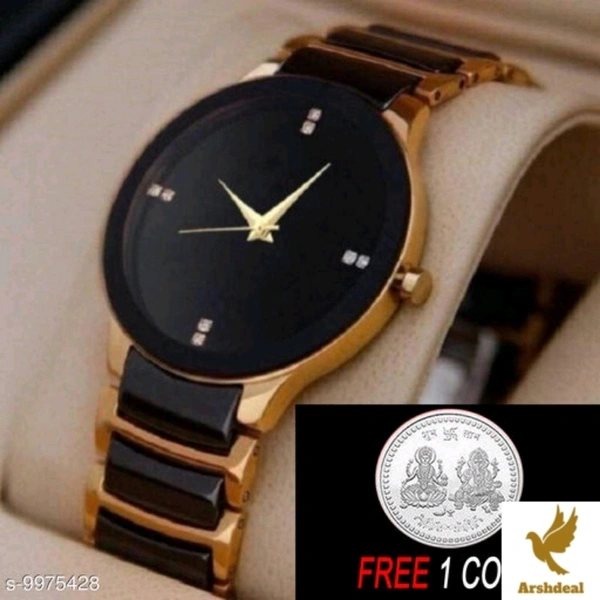 Trendy Anlog Watch With Silver Coin Free - Free size, Arshdeal Meramal