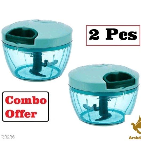 Combo Of Fruit Chopper / Vegetables Cutter With 5 Stainless Steel Blade - Arshdeal Meramal