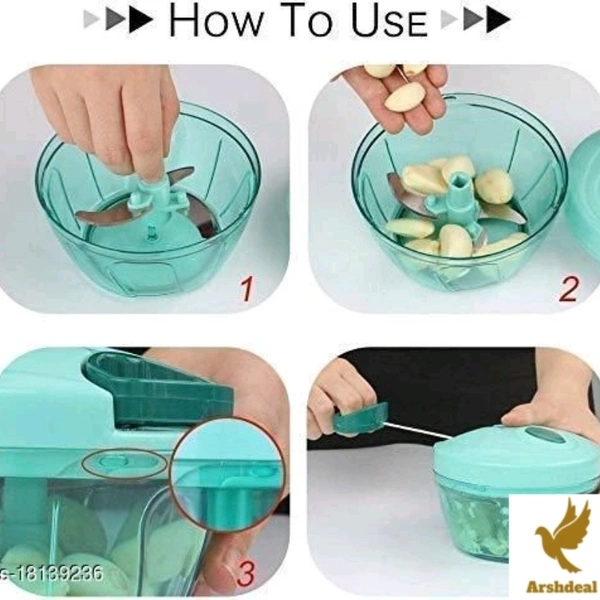 Combo Of Fruit Chopper / Vegetables Cutter With 5 Stainless Steel Blade - Arshdeal Meramal
