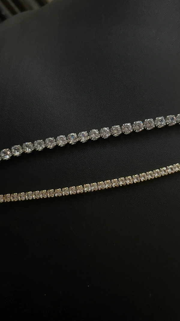 Tennis Bracelet  - White Pleated (thicker)