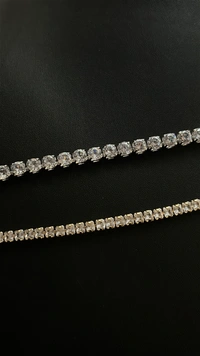 Tennis Bracelet  - White Pleated (thicker)