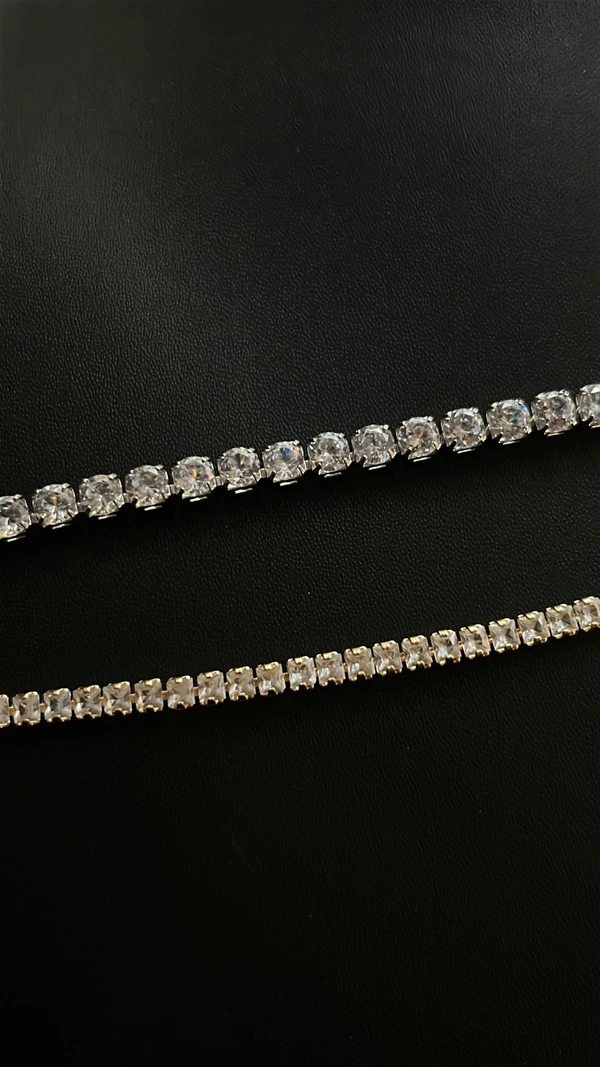 Tennis Bracelet  - White Pleated (thicker)