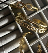 18k Pleated Kada Bracelet  - Infinity