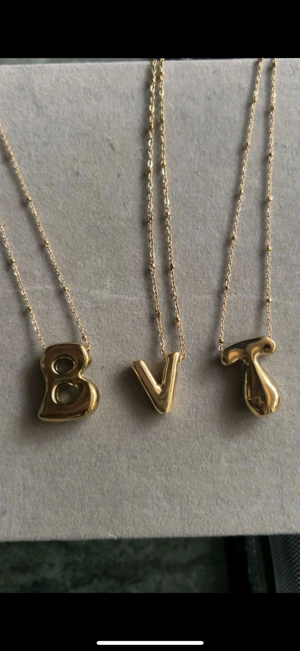 Bubble Letter Necklace  - T