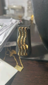 18k Pleated 3 Layer Kada Bracelet 