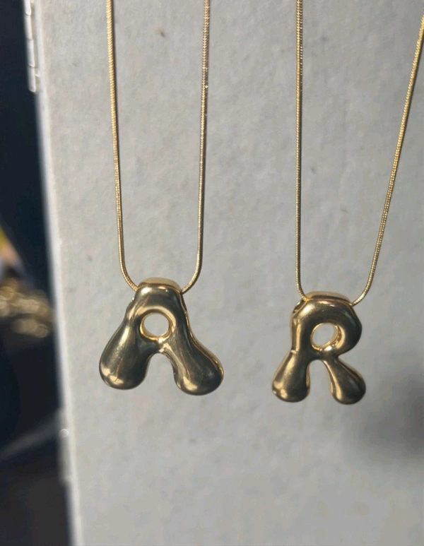 Bubble Letter Necklace  - A