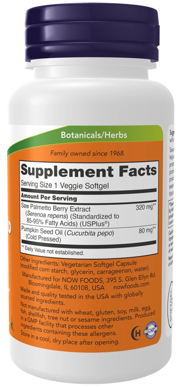 Now Saw Palmetto Extract 320 gm 90 Veggie softgels