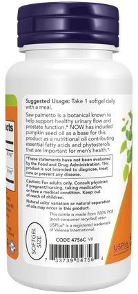 Now Saw Palmetto Extract 320 gm 90 Veggie softgels