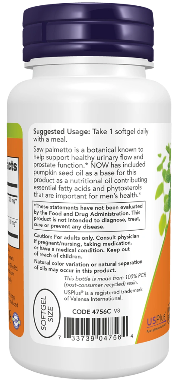 Now Saw Palmetto Extract 320 gm 90 Veggie softgels